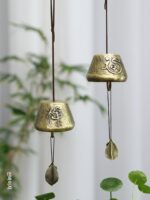 산바이지 윈드 차임 타이지 선 가든 독점적으로 공인된 수제 구리 종 금속 펜던트 구리 종 명상 새로운 중국 종 - 이미지 5