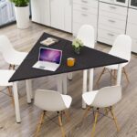 무료 배송 사다리꼴 접합 회의 테이블 크리에이티브 육각형 테이블 교육 테이블 조합 심플 모던 사무용 책상 견고한 나무 - 이미지 3