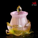 유리 연꽃병 제물 접시 물잔 제물 세트 불교용품 가정 제물 불교사원 중국식 - 이미지 3