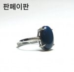 Fanfeifan 도미니카 블루 앰버 링 925 스털링 실버 인레이 여성 천연 정품 하늘색 앰버 여성 반지 - 이미지 3