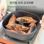 새로운 사각형 주철 구운 고구마 팬 두껍게 구운 감자 밤 옥수수 기계 홈 구운 고구마 팬 노스틱 - 이미지 3