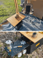 Jansen 야외 차량 보관 상자 캠핑 테이블 상자 알루미늄 접이식 휴대용 피크닉 다기능 모바일 주방 자동차 매직 박스 - 이미지 3