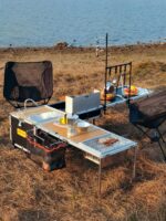 JENSON 야외 이동식 주방 다기능 휴대용 소형 주방 ​​박스 캠핑 피크닉 스토브 접이식 테이블 자율 주행 자동차 매직 박스 - 이미지 2