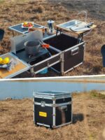 JENSON 야외 이동식 주방 다기능 휴대용 소형 주방 ​​박스 캠핑 피크닉 스토브 접이식 테이블 자율 주행 자동차 매직 박스 - 이미지 3