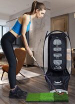 골프 스윙 트레이너, 치핑 연습망, 실내외 연습용품, 접이식으로 타격매트와 볼 배달 가능 - 이미지 2