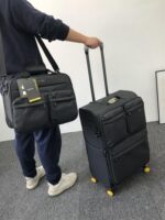 옥스포드 천 초경량 트롤리 케이스 20인치 유니버셜 휠 캔버스 여행 가방 24 탑승 여행 비밀번호 여행 가방 28 - 이미지 2