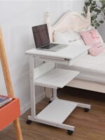 슈퍼 가치 소형 아파트 이동식 데스크탑 컴퓨터 테이블 홈 침실 침대 옆 탁자 싱글 미니 책상 - 이미지 4