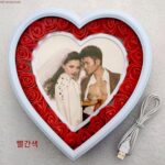 사진 프레임 스탠드 웨딩 드레스 커플 사랑 모양 LED 조명 다채로운 색상 변경 사진 프레임 스튜디오 액세서리 생일 결혼 선물 - 이미지 2