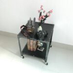 산업 스타일 커피 테이블 북유럽 복고풍 철제 티 테이블 바퀴 달린 크리에이티브 소파 사이드 테이블 코너 테이블 사각형 커피 테이블 - 이미지 4