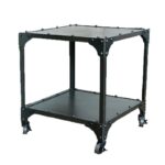 산업 스타일 커피 테이블 북유럽 복고풍 철제 티 테이블 바퀴 달린 크리에이티브 소파 사이드 테이블 코너 테이블 사각형 커피 테이블 - 이미지 5