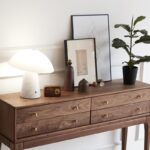 Su Woodworking Studio 현관 블랙 월넛 콘솔 테이블 수납 캐비닛 통로 식사 사이드보드 롱 테이블 테이블 하이 풋 캐비닛 - 이미지 3