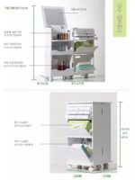 침대 옆 탁자 화장대 통합 심플 모던 침실 소형 아파트 다기능 플립 접이식 미니 화장대 - 이미지 5