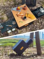 젠슨 야외 모바일 주방 자동차 캠핑 상자 피크닉 보관 보관 접이식 티 테이블 커피 확장 블랙 릿지 - 이미지 3