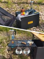 젠슨 야외 모바일 주방 자동차 캠핑 상자 피크닉 보관 보관 접이식 티 테이블 커피 확장 블랙 릿지 - 이미지 4