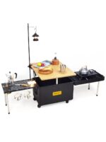 젠슨 야외 모바일 주방 자동차 캠핑 상자 피크닉 보관 보관 접이식 티 테이블 커피 확장 블랙 릿지 - 이미지 5