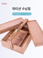 몽마르트 솔리드 우드 유화 상자 대형 3단 휴대용 페인팅 도구 상자 다기능 접이식 스케치 보관함 - 이미지 2