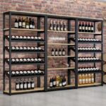 심플한 철제 와인 랙 레드 와인 캐비닛 다층 플로어 스탠딩 바 와인 랙 보관 디스플레이 랙 선반 랙 - 이미지 3