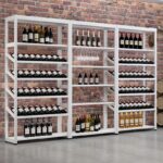 심플한 철제 와인 랙 레드 와인 캐비닛 다층 플로어 스탠딩 바 와인 랙 보관 디스플레이 랙 선반 랙 - 이미지 4