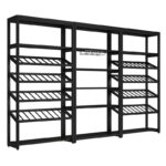 심플한 철제 와인 랙 레드 와인 캐비닛 다층 플로어 스탠딩 바 와인 랙 보관 디스플레이 랙 선반 랙 - 이미지 5