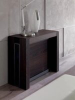 Manutti Nordic 솔리드 우드 다이닝 테이블 접이식 접이식 직사각형 8인용 심플 소형 아파트 보이지 않는 테이블과 의자 조합 - 이미지 2