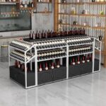 슈퍼마켓 레드 와인 캐비닛 아일랜드 와인 랙 와이너리 와인 및 주류 디스플레이 랙 바닥 레드 와인 랙 조합 와인 선반 - 이미지 4