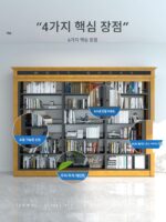 주문 제작 고급 견고한 목재 강철 책장 학교 독서실 시시포스 도서관 기록 보관소 단면 및 양면 디스플레이 랙 - 이미지 3