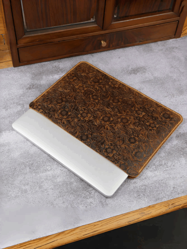 Apple Macbook 컴퓨터 보호 슬리브 라이너 백 Tangcao 패턴 핸드메이드 첫 번째 레이어 소가죽 크레이지 호스 가죽 MACX20S에 적합