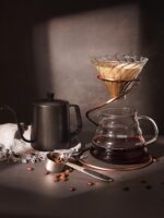 핸드브루 커피 필터 컵 홀더 세트 조합 금속 핸드브루 랙 드립 랙 클라우드 쉐어링 포트 필터지 - 이미지 5