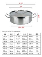 두꺼워진 스테인리스 사이드 스토브 유도 쿠커 범용 핫팟 특수 냄비 상업용 차오산 쇠고기 핫팟 더블 귀 냄비 - 이미지 3