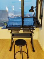 유리 리프트식 드로잉 및 페인팅 테이블 아트 학생 워크벤치 디자이너 드로잉 및 페인팅 테이블 드로잉 데스크 - 이미지 3