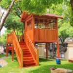 야외 캐빈 모바일 어린이 장난감 방 놀이터 등반 조립 소형 주택 유치원 게임 룸 나무 집 - 이미지 2