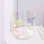 투명 크리스털 노래 그릇 다채로운 오로라 음악 그릇 연주 그릇 악기 7톤 8-14인치 요가 크리스털 그릇 - 이미지 3