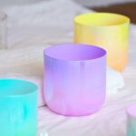 투명 크리스털 노래 그릇 다채로운 오로라 음악 그릇 연주 그릇 악기 7톤 8-14인치 요가 크리스털 그릇 - 이미지 4