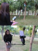 핸드헬드 라이브 방송 폴 멀티 카메라 인터넷 셀럽 노래 듀얼 카메라 브라켓 핸드헬드 팬틸트 야외 라이브 방송 모바일폰 핸드헬드 폴 - 이미지 2