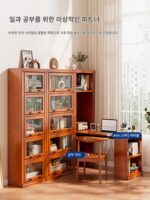 접이식 책상 책장 통합 미국 거실 코너 조합 책장 견고한 나무 홈 텔레스코픽 컴퓨터 책상 서재 - 이미지 4