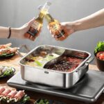 스퀘어 304 스테인리스 이중맛 냄비 유도 밥솥 특별 대용량 걸쭉한 샤브샤브 가정용 핫팟 투명 국 냄비 - 이미지 3