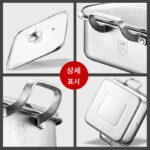 스퀘어 304 스테인리스 이중맛 냄비 유도 밥솥 특별 대용량 걸쭉한 샤브샤브 가정용 핫팟 투명 국 냄비 - 이미지 4