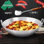 스테인리스 특대형 프라이팬 더블 이어 냄비 30-120cm 프라이팬 볶음 레스토랑 매점 호텔 상업용 뚜껑이 달린 대형 냄비 - 이미지 2