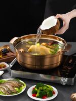 스테인리스 스틸 코코넛 치킨 냄비 상업용 구리 핫팟 유도 쿠커 특수 만다린 오리 냄비 핫팟 특수 냄비 가정용 냄비 - 이미지 3