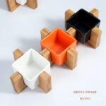 호텔 크리에이티브 레트로 스몰 볼 세라믹 스퀘어 컵 예술적 컨셉 콜드 디시 플레이팅 콜드 디시 스낵 플레이트 레스토랑 스페셜 식기 - 이미지 3