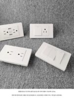 미국 표준 15A 소켓 110V 대만 가정용 은폐형 벽면 더블 컷 스위치 패널 USB 미국 표준 범용 전원 플러그 - 이미지 2