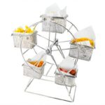 크리에이티브 식기 스테인리스 스틸 5개 바구니 관람차 감자튀김 바구니 식품 디스플레이 랙 배치 호텔 레스토랑 튀긴 닭고기 간식 바구니 - 이미지 5