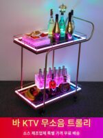 바 루미너스 와인 카트 나이트 KTV 와인 배달 카트 모바일 생일 케이크 트롤리 LED 트롤리 - 이미지 3