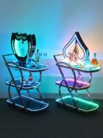 바 루미너스 와인 카트 나이트 KTV 와인 배달 카트 모바일 생일 케이크 트롤리 LED 트롤리 - 이미지 4