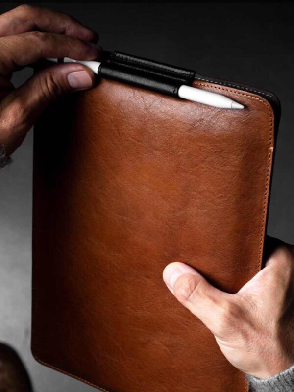 지카니 텍스처 미니멀리스트 스타일 아이패드 프로 12.9인치 보호 케이스 태블릿 가방 정품 가죽 라이너 가방 핸드헬드 태블릿 가죽 케이스 액세서리 출장 편리 노트북 케이스 고급 커스터마이징