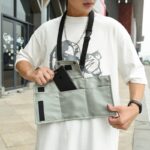 멀티 레이어 모바일 폰 가방 남성 및 여성 접이식 방수 나일론 천 소형 백팩 단색 실용 허리 가방 여권 어깨 메신저 가방 - 이미지 3