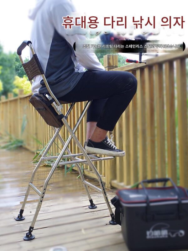스테인리스 스틸 브릿지 낚시 의자 두꺼워진 접이식 낚시 의자 들어올릴 수 있는 브릿지 뗏목 의자 휴대용 하이 스툴 브릿지 낚시 의자