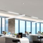 미니멀리스트 우드 그레인 알루미늄 원라인 레스토랑 샹들리에 직사각형 오피스 숍 모던 노르딕 디자인 롱 샹들리에 - 이미지 4