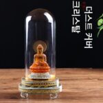 크리스탈 먼지 커버 데스크탑 유리 소형 부처님 동상 유리 커버 부처님 틈새 투명 디스플레이 상자 부처님 동상 커버 크기