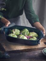 프랑스 수입 에밀 헨리 더블 이어 구운 쌀 오븐 베이킹 트레이 세라믹 가정용 직사각형 대형 베이킹 트레이